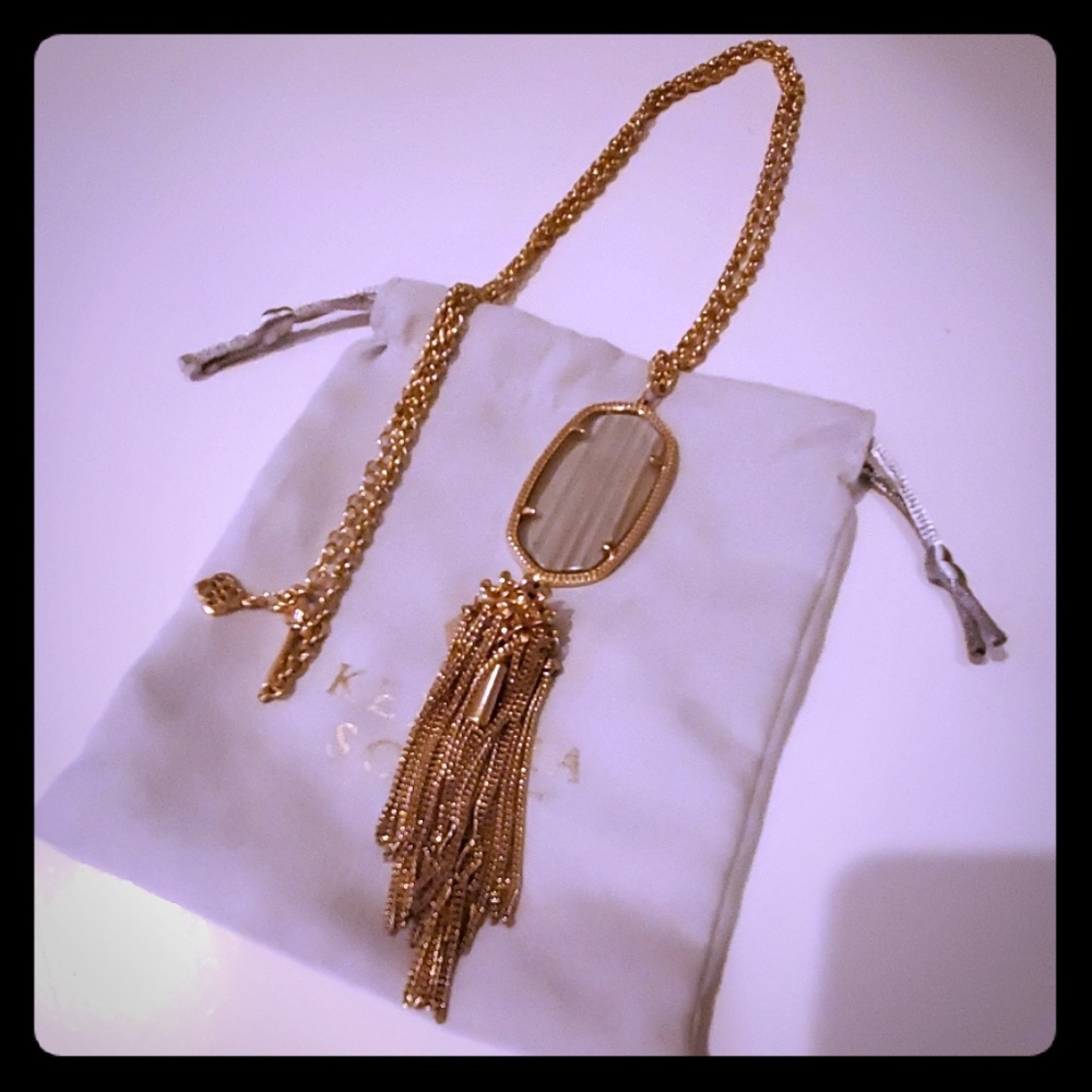 Kendra Scott rose gold tassel chain necklace